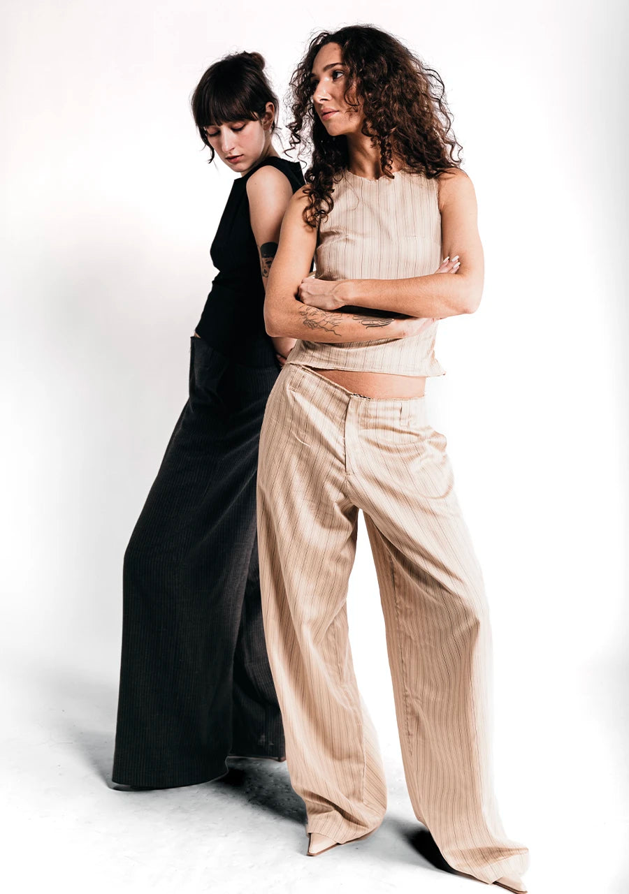 Pantalon large en laine Charlie (Pre-order)